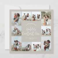 Mum taupe elegant modern minimal photo collage