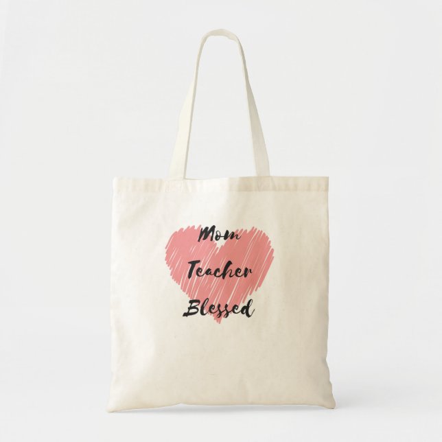 Mum Teacher Blessed Tote Bag (Front)