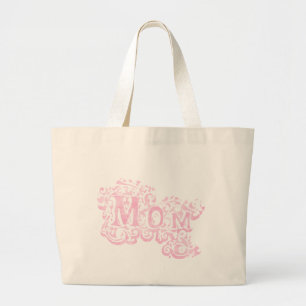 Mum text light pink graphic tote bag