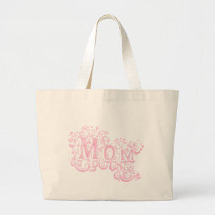 Mum text light pink graphic tote bag