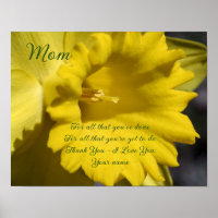 Mum Thank You Love Daffodil Flower Personalised