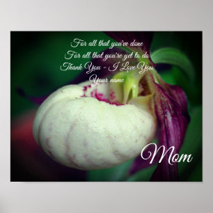 Mum Thank You Love Lady Slipper Personalised Poster