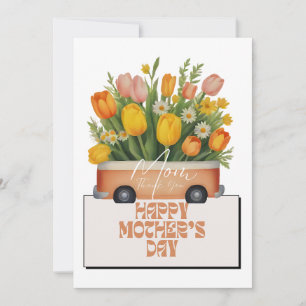 Mum, Thank You Peach Bouquet Mother's Day Card