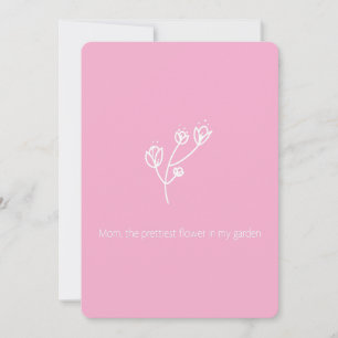 Mum the Prettiest Flower (White Typography) Holiday Card