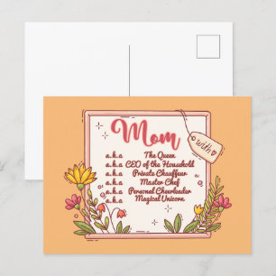Mum the Queen CEO of the Household Postcard