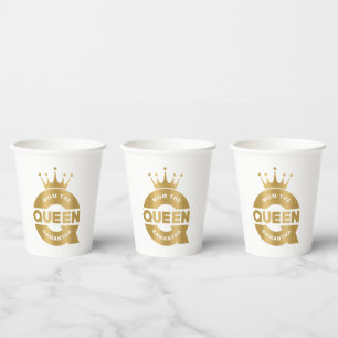 Mum The Queen Gold Creative Typography Paper Cups
