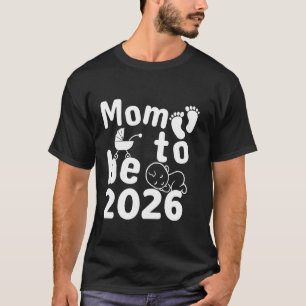 Mum To Be 2026 Baby Pram Footprints T-Shirt
