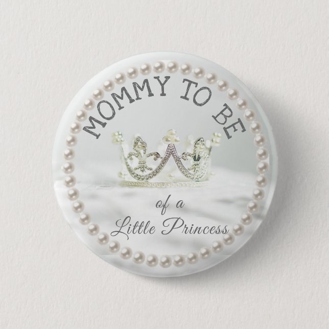 Mum to be Baby Shower Button Princess Themed (Front)