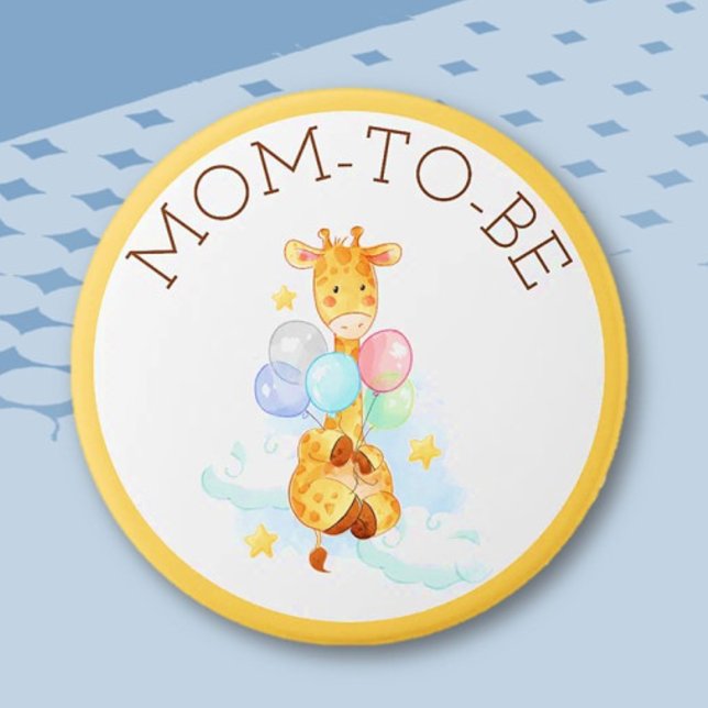 Mum To Be Baby Shower Giraffe Button (Creator Uploaded)