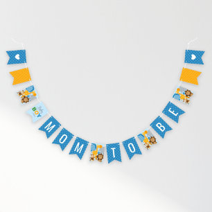 Mum to Be Blue Jungle Animals for Boy Baby Shower Bunting
