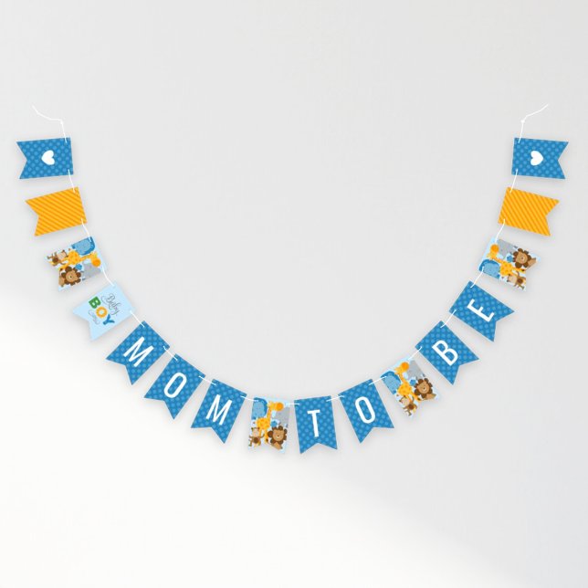 Mum to Be Blue Jungle Animals for Boy Baby Shower Bunting (Creator Uploaded)