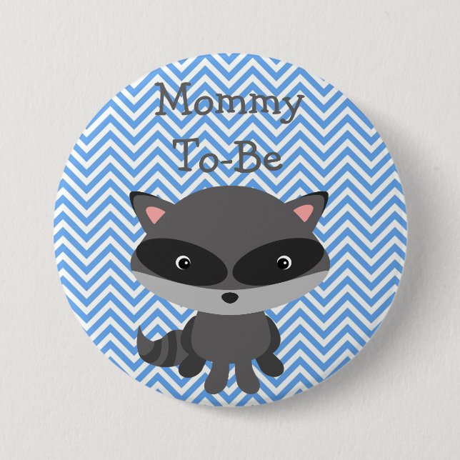 Mum To Be Button Racoon Woodlands Theme (Front)