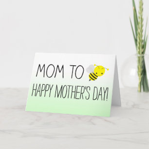Mum to Be, Cute Bumblebee New Mother's Day Card