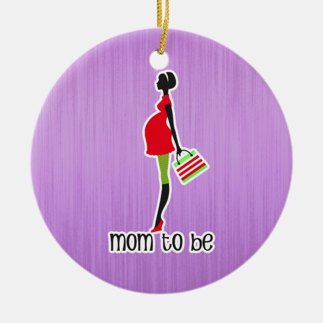 Mum To Be Expectant Mother Personalised Dated Ceramic Ornament (Front)