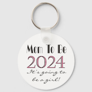 Mum to Be Future Mum of Girl 2024 Keychain