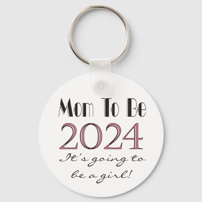 Mum to Be Future Mum of Girl 2024 Keychain (Front)