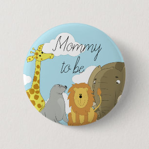 Mum to be Jungle Animals Baby Shower 6 Cm Round Badge