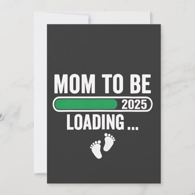 Mum to Be Loading 2025 Pregnancy Mum New Year Thank You Card (Front)