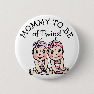 Mum to be of Twins, Baby Shower Button