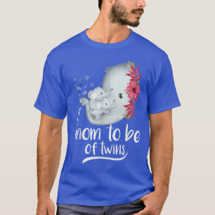 Mum To Be Of Twins Elephant Baby Shower  T-Shirt