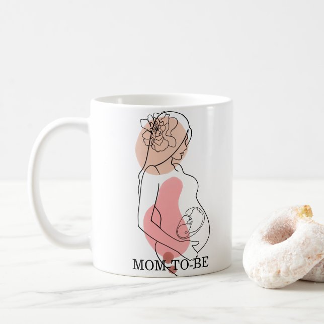 Mum To Be Personalised LineArt Boho Mug (With Donut)