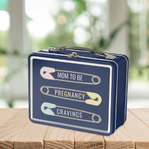 Mum to Be Pregnancy Cravings Retro Metal Lunch Box