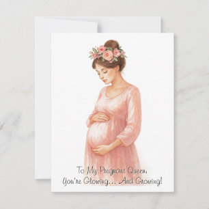 Mum-to-Be Pregnant Woman Illustration - Holiday Card