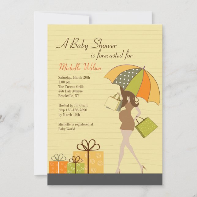 Mum-to-be Shower Invitation (Caucasian) (Front)