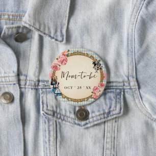 Mum to Be Vintage Alice Baby Shower Button