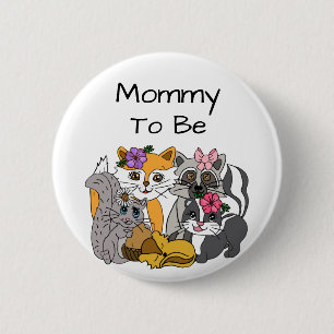 Mum to be Woodland Forest Animals Baby Shower   6 Cm Round Badge