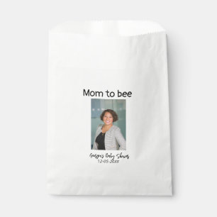 Mum to bee add photo name baby shower date favour bag