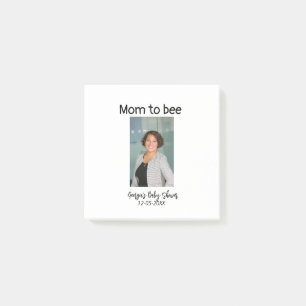Mum to bee add photo name baby shower date post-it notes