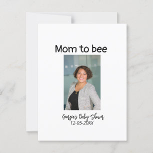 Mum to bee add photo name baby shower date postcard