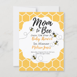 Mum to Bee Baby Shower Invitation  Postcard
