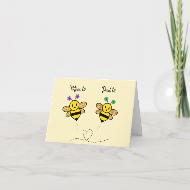 Mum to Bee Dad to Bee Congratulations happy news  Card (Front)