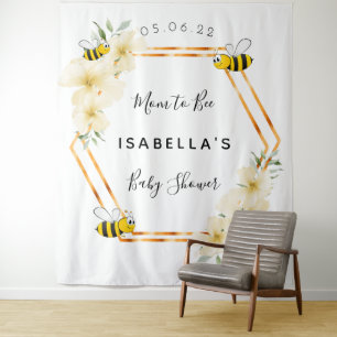 Mum to bee florals god geometric Baby Shower Tapestry