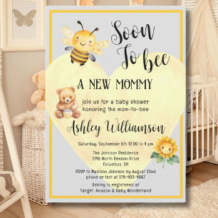 Mum-to-Bee Honey Bear Baby Shower Invitation