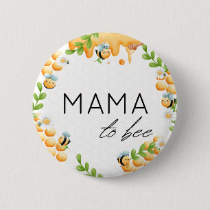 Mum to Bee Honey Bumble Bee Baby Shower 6 Cm Round Badge