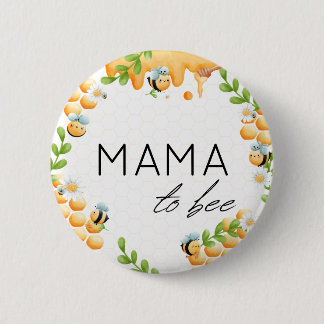 Mum to Bee Honey Bumble Bee Baby Shower 6 Cm Round Badge