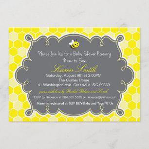 Mum to Bee, Honey Hive Baby Shower Invitation