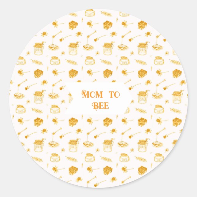Mum to Bee Honey Themed Classic Round Sticker (Front)