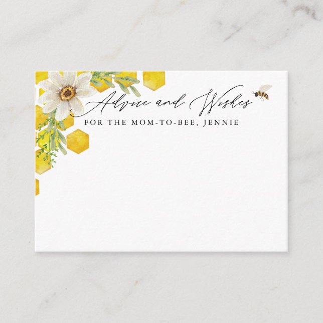 Mum-to-Bee Personalised Advice and Wishes Card (Front)