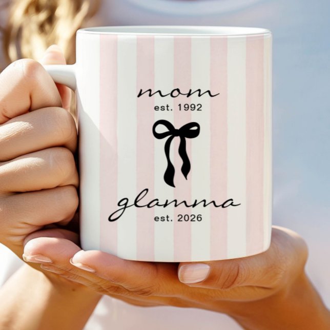 Mum to Glamma Est Mug with Bow (Creator Uploaded)