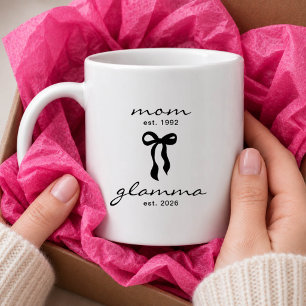 Mum to Glamma Est Mug with Bow