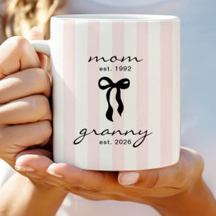 Mum to Granny Est Mug with Bow