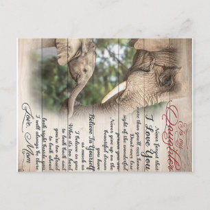 Mum To My Daughter Letter, Girl Birthday Gift Announcement Postcard