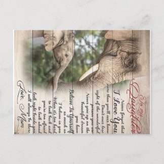 Mum To My Daughter Letter, Girl Birthday Gift Postcard