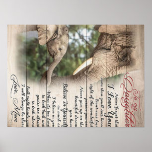 Mum To My Daughter Letter, Girl Birthday Gift Poster