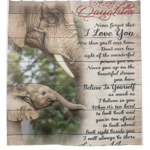 Mum To My Daughter Letter, Girl Birthday Gift Shower Curtain