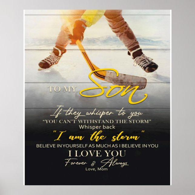 Mum To my Son Gift, Son Birthday Gift Idea Poster (Front)